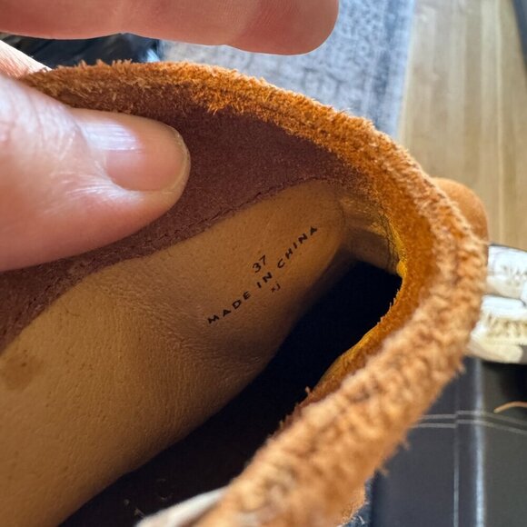 Joie Dalton Boot Women's Size 7 Cognac Brown Side Zipper Suede Ankle Bootie - Picture 7 of 9